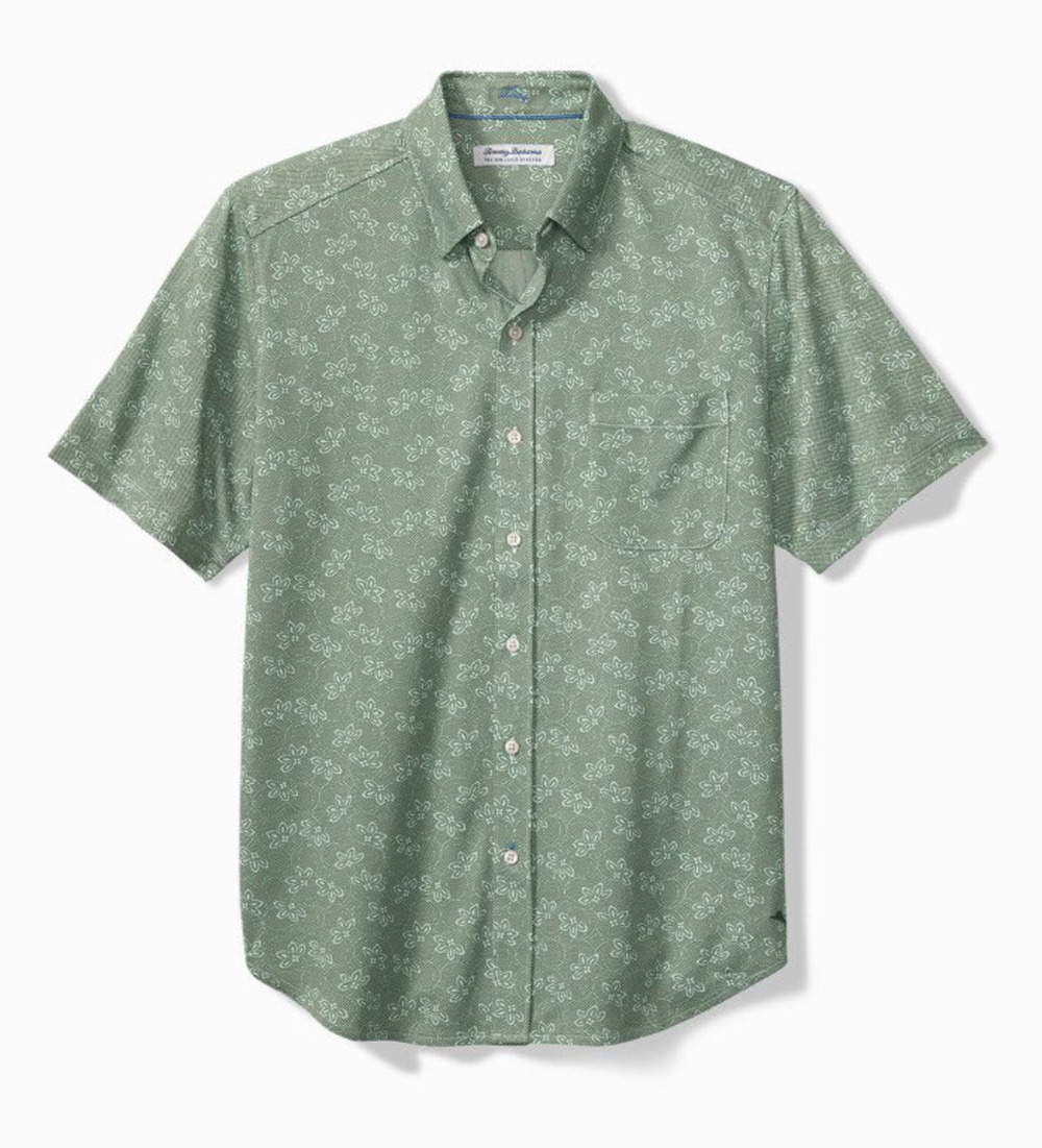 Tommy Bahama San Lucio Lotus Button Down Sport Shirt Highland Green XXL